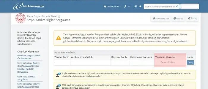 Yardım Durumu Devam Ediyor Ne Demek